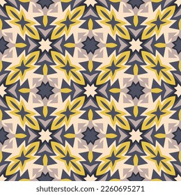 Luxurious seamless pattern. Overlapping art forms, stripes, polygons, segments are grouped and arranged in a certain order. Vector. 
