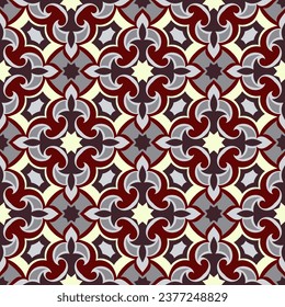 Luxurious seamless pattern. Overlapping art forms, stripes, polygons, segments are grouped and arranged in a certain order. Vector.