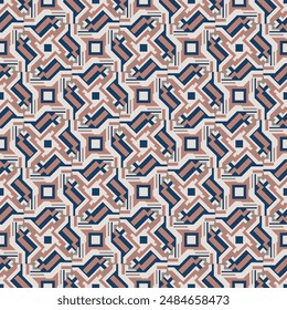 Luxurious seamless pattern. Overlapping art forms, stripes, polygons, segments are grouped and arranged in a certain order. Vector. 