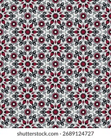 Luxurious seamless pattern. Overlapping art forms, stripes, polygons, segments are grouped and arranged in a certain order. Vector. 