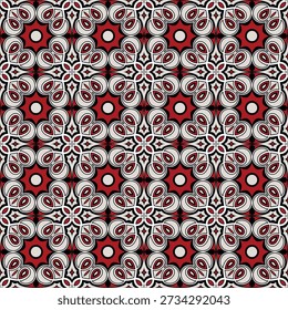 Luxurious seamless pattern. Overlapping art forms, stripes, polygons, segments are grouped and arranged in a certain order. Vector. 