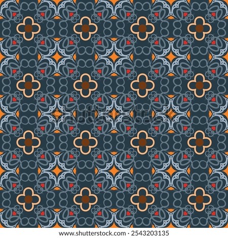 Luxurious seamless pattern. Overlapping art forms, stripes, polygons, segments are grouped and arranged in a certain order. Vector. 