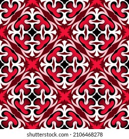 Luxurious seamless pattern in scarlet colors. Vector illustration for print, fabric, cover, packaging, interior decor, blog decoration and other your projects.