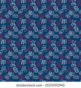 Lujoso patrón sin fisuras con remolinos. Fondo dibujado a mano para su diseño. Textil, embalaje, decoración de blog, Anuncio, cartel, papel de embalaje. Vector. 