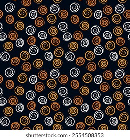 Luxurious seamless pattern with swirls. Vector illustration for print, fabric, cover, packaging, interior decor, blog decoration and other your projects.