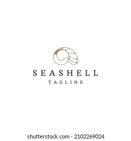Luxurious seashell with line style logo icon design template flat vector