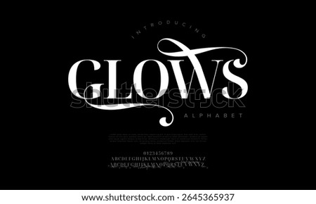 Luxurious serif font with bold characters and ornamental swashes, perfect for high-end designs and fashion branding