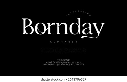 Fonte serif luxuosa com curvas graciosas e ligaduras, ideal para casamento, branding ou projetos de design elegantes