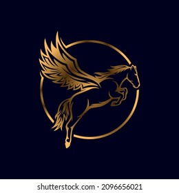 luxurious silhouette of a mythical creature of Pegasus 