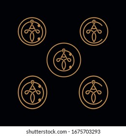 Iniciales lujosas y sofisticadas Carta Diseños con logotipos A y C y T