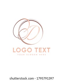 A luxurious and sophisticated script D  logo template, Vector logo for business and company identity 