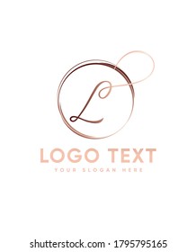 Una plantilla lujosa y sofisticada para el logotipo L de guión, logotipo de vectores para la identidad empresarial y de la empresa 