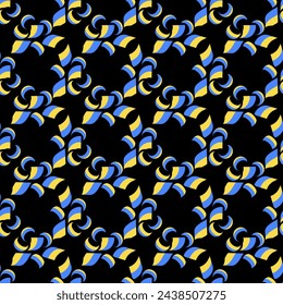 Luxurious spotted seamless pattern with Ukrainian accent. Vector illustration for print, fabric, cover, packaging, interior decor, blog decoration and other your projects.
