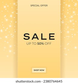 Luxurious square sale banner for web and social media.