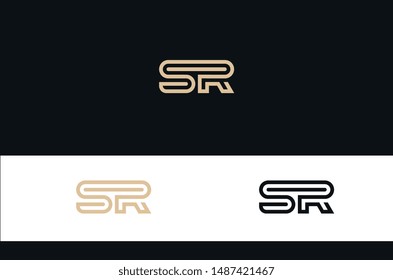 Luxurious SR logo design for branding