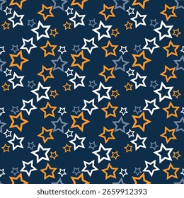 Luxurious star seamless pattern. Vector illustration for print, fabric, cover, packaging, interior decor, blog decoration and other your projects.
