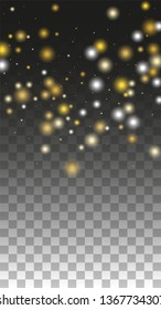 Luxurious Starry Night Design for Banner, Poster, Template, Card, Web, Advertisement, Party or Disco Print. Bokeh Abstract Twinkly Lights.