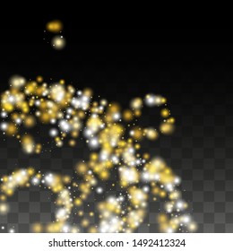 Luxurious Starry Night Design for Banner, Poster, Template, Card, Web, Advertisement, Party or Disco Print. Bokeh Abstract Twinkly Lights.