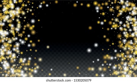 Luxurious Starry Night Design for Banner, Poster, Template, Card, Web, Advertisement, Party or Disco Print. Bokeh Abstract Twinkly Lights.