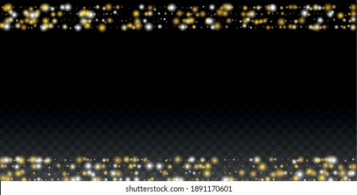 Luxurious Starry Night Design for Banner, Poster, Template, Card, Web, Advertisement, Party or Disco Print. Bokeh Abstract Twinkly Lights.