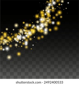Diseño de Noche Estrellada de Lujo para Anuncio, Cartel, Plantilla, Tarjeta, Web, Publicidad, Fiesta o Disco Imprimir. Círculos Brillantes de Luz.