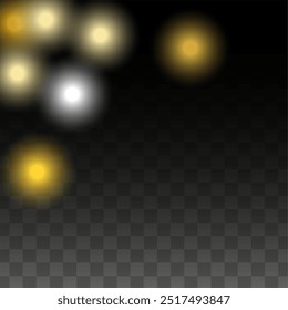 Luxurious Starry Night Design for Banner, Poster, Template, Card, Web, Advertisement, Party or Disco Print. Bokeh Abstract Twinkly Lights.