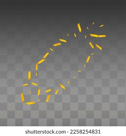 Luxuriöser Stroke Vektortransparenter Hintergrund. Goldbrush-Papier-Einladung. Confetti Falling Card. Leuchtendes Bildschirmhintergrund.