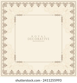 Luxurious stylish Vintage floral frame background vector