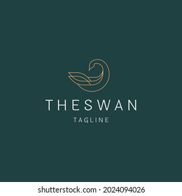 Luxurious swan logo icon design template flat vector illustration