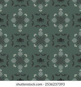 Luxurious Thai Ornate vintage damask inspired pattern,hand drawn