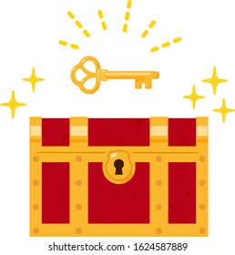 Luxurious Treasure Box And A Key