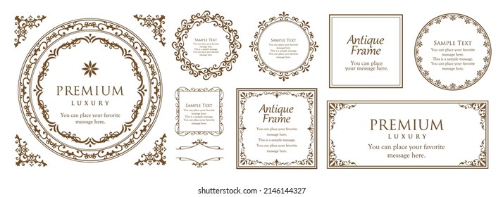 A luxurious and luxurious treatment. A set of headings and decorative borders. Design material. Decorative material.