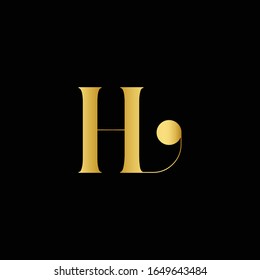 Logotipo lujoso monograma H L con el logotipo de la letra inicial.