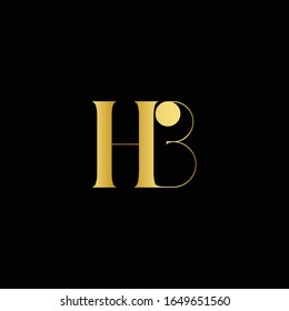 Luxurious trendy monogram HB initial based letter icon logo design template.