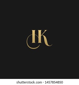 Luxurious trendy monogram HK initial based letter icon logo.