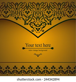 luxurious Victorian retro background, pattern with curls for your creativity, a template for a flyer or invitation, envelope, gift card. vector illustration