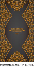 luxurious Victorian retro background, pattern with curls for your creativity, a template for a flyer or invitation, envelope, gift card. vector illustration