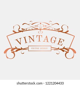 Luxurious vintage art nouveau badge vector