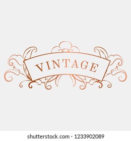 Luxurious vintage art nouveau badge vector