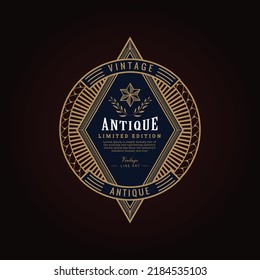 Luxurious vintage logo, Premium vintage, sign, signature, symbol, luxury high quality . Luxury jewelers shop vector logo design. golden logo. premium logo 