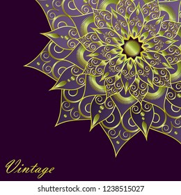 Luxurious vintage ornament in oriental style. Bright floral design. Exquisite decor for invitation, greeting card, wallpaper, background, web page. Vector illustration.