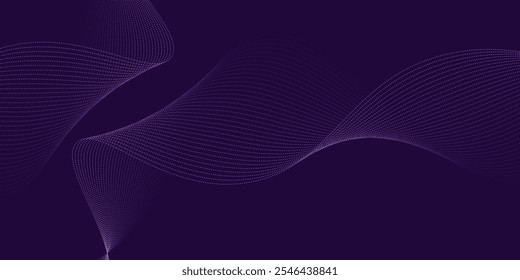 Luxuosa Textura de Fluxo de Partículas Violeta em um Padrão de Onda Dinâmico, Adequado para Papéis de Parede Elegantes, Designs Inovadores da Web e Campanhas Publicitárias de Pensamento Avançado