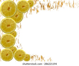 Luxurious watercolor lemons frame isolated on white background