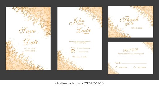 Luxurious Wedding invitation card template