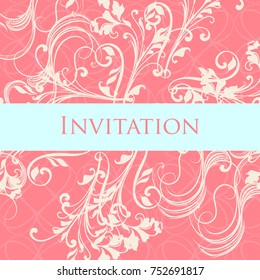 Luxurious wedding invitation soft and tender colors