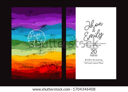 luxurious wedding invitations with rainbow colors