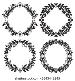 Luxurious Wedding Vintage Decorative Floral Border Vector Collection
