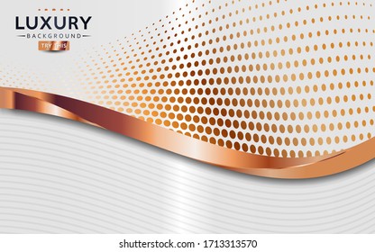 Luxurious white background with golden lines and abstract shape style.	
