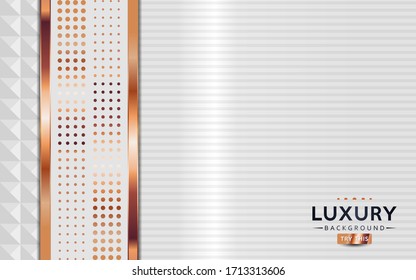 Luxurious white background with golden lines and abstract shape style.	
