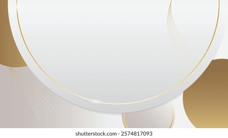 A luxurious White background with round circle premium royal style, banner or presentation design template